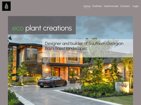 Screenshot of the Eco plant creations homepage, www.ecoplantcreations.ca, captured 2026-08-13, shown as the evidence for this review