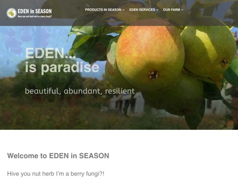 Screenshot of the Eden in Season's Garden of Eating homepage, www.edeninseason.ca, captured 2026-08-19, shown as the evidence for this review