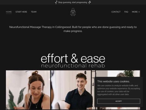 Screenshot of the Effort & Ease website