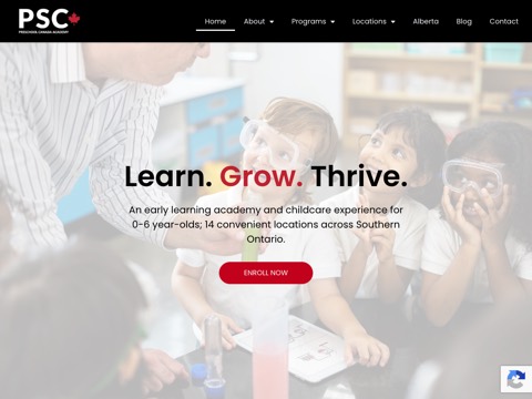 Screenshot of the Eh to Zed Preschool Canada Midland website