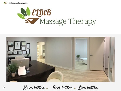 Screenshot of the ELBiB Massage Therapy website