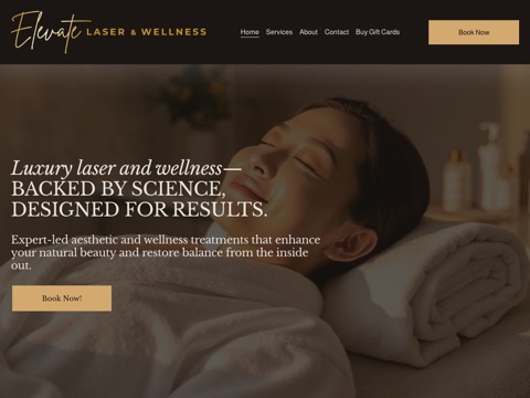 Screenshot of the Elevate Laser & Wellness website