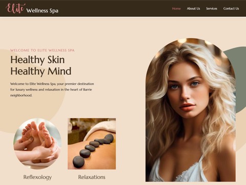 Screenshot of the ELITE WELLNESS SPA website