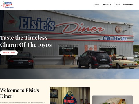 Screenshot of the Elsie's Diner website