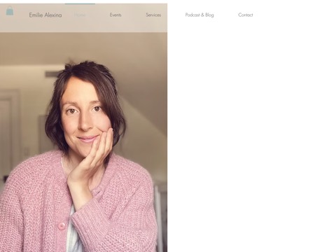 Screenshot of the Emilie Alexina Qhht Yoga Doula website