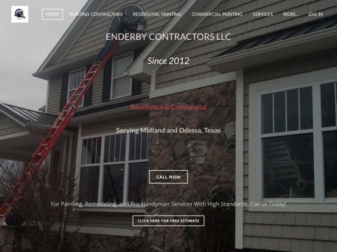 Screenshot of the Enderby Contractors LLC website