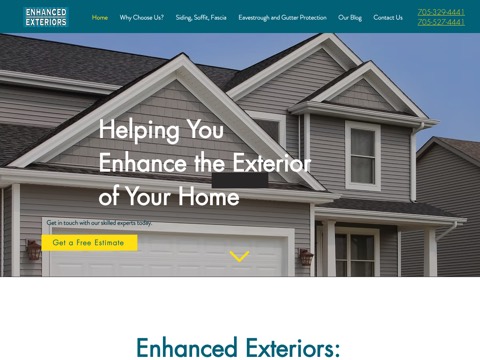 Screenshot of the Enhanced Exteriors website