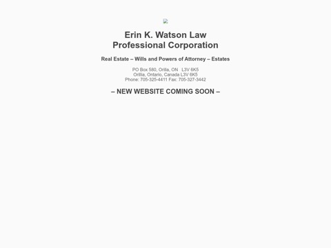 Screenshot of the Erin K Watson website