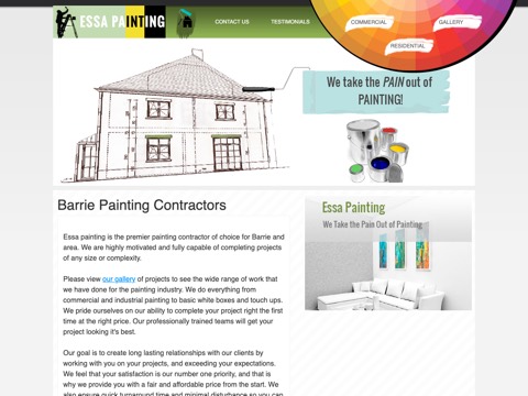 Screenshot of the Essa Painting homepage, essapainting.com, captured 2026-08-19, shown as the evidence for this review