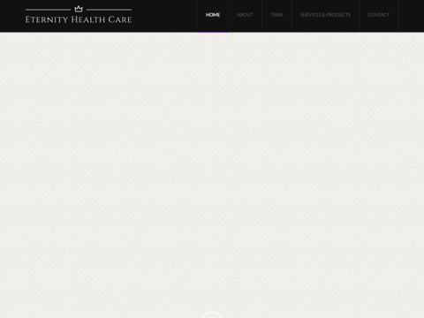 Screenshot of the Eternity Health Care homepage, eternityhealthcare.ca, captured 2026-08-19, shown as the evidence for this review