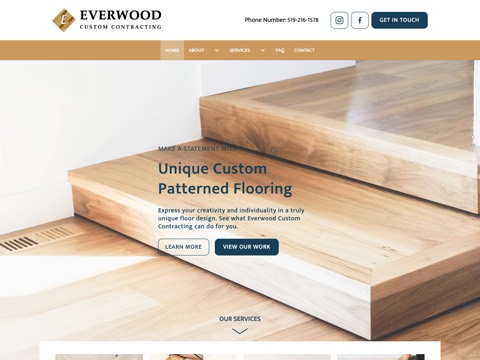 Screenshot of the Everwood Custom Contracting website