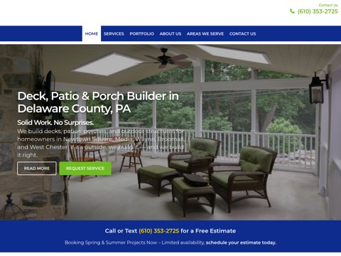 Screenshot of the Exterior Specialists LLC website