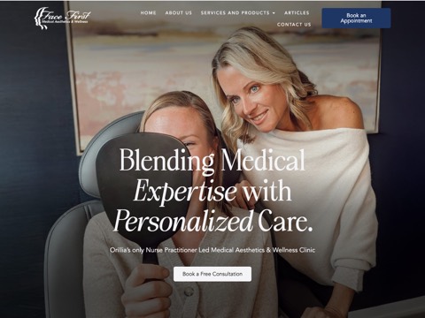 Screenshot of the Face First Medical Aesthetics and Wellness website