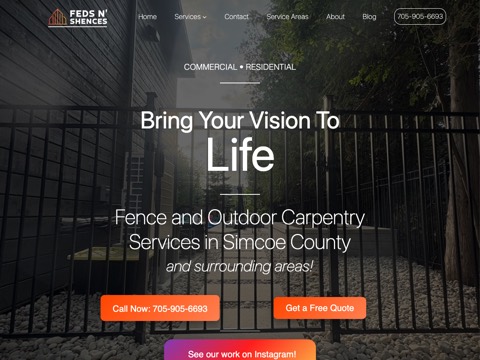 Screenshot of the Feds N' Shences Inc website