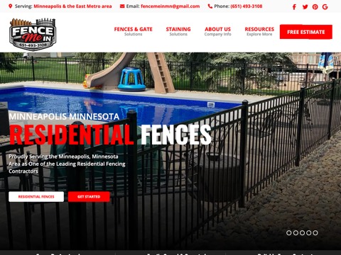 Screenshot of the Fence Me In website