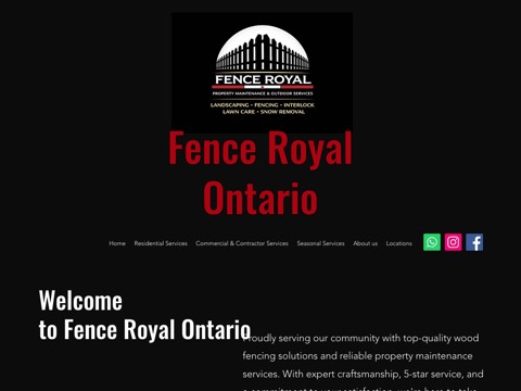 Screenshot of the Fence royal ontario website