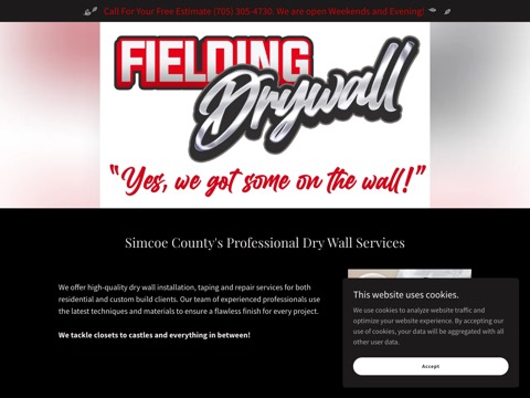 Screenshot of the Fielding Drywall website