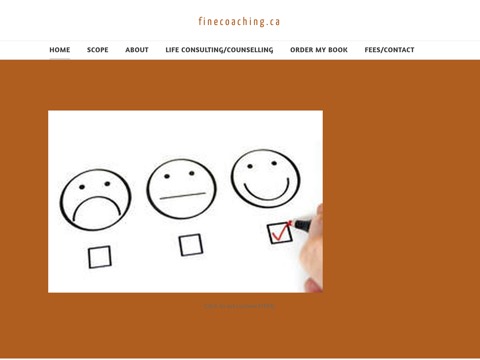 Screenshot of the Finecoaching.ca homepage, finecoaching.ca/index.html, captured 2026-08-19, shown as the evidence for this review