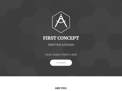 Screenshot of the First Concept Drafting & Design homepage at firstconcept.ca, captured 2026-08-19, shown as the evidence for the review on this page