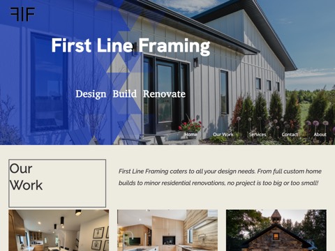 Screenshot of the First Line Framing website