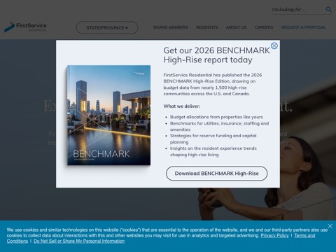 Screenshot of the FirstService Residential website
