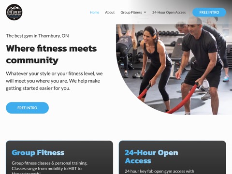 Screenshot of the Fit Evolution Powered by Live Life Fit website