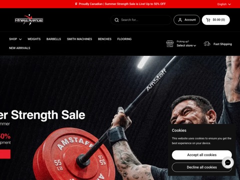 Screenshot of the Fitness Avenue homepage, www.fitnessavenue.ca, captured 2026-08-19, shown as the evidence for this review