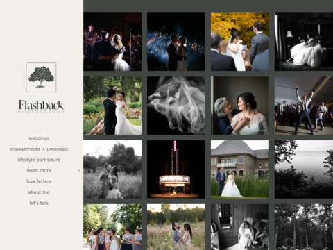 Screenshot of the Flashback Photography website