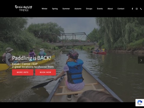 Screenshot of the Free Spirit Tours website