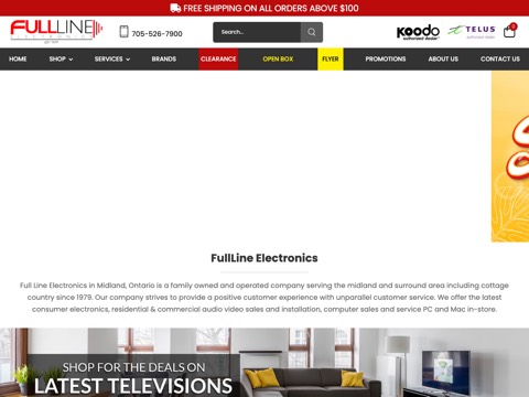 Screenshot of the Full Line Electronics website