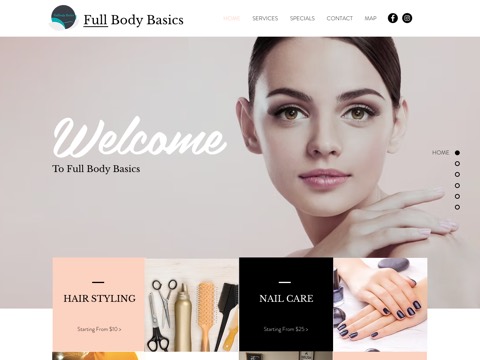 Screenshot of the Fullbody Basics website