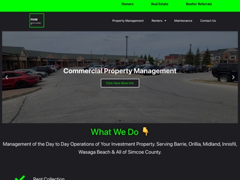 Screenshot of the Fuse Property Management website