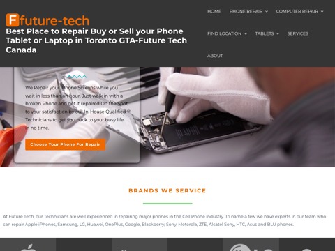 Screenshot of the Future-Tech homepage, www.futuretechcanada.com, captured 2026-08-19, shown as the evidence for this review