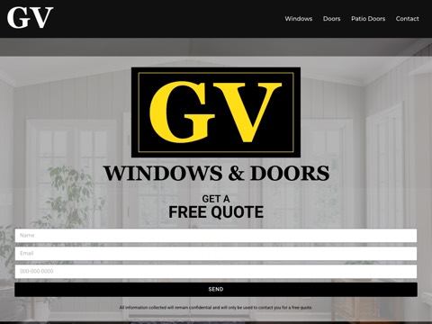 Screenshot of the G V Windows & Doors website