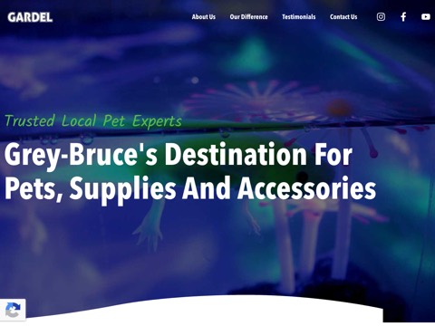 Screenshot of the Gardel Pet Shop homepage, gardelpetshop.ca, captured 2026-08-19, shown as the evidence for this review