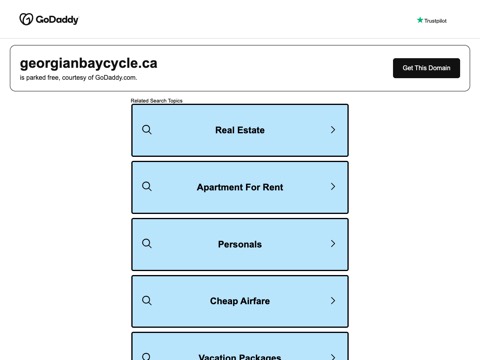 Screenshot of the Georgian Bay Cycle homepage, www.georgianbaycycle.ca, captured 2026-08-19, shown as the evidence for this review