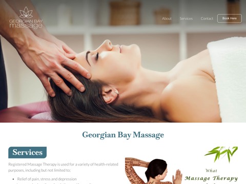 Screenshot of the Georgian Bay Massage website