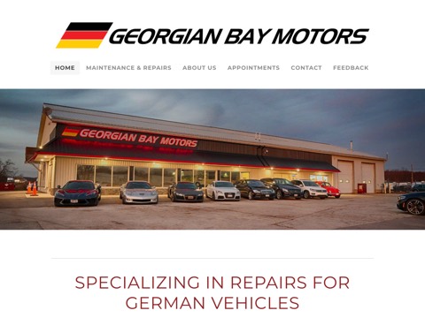 Screenshot of the Georgian Bay Motors website