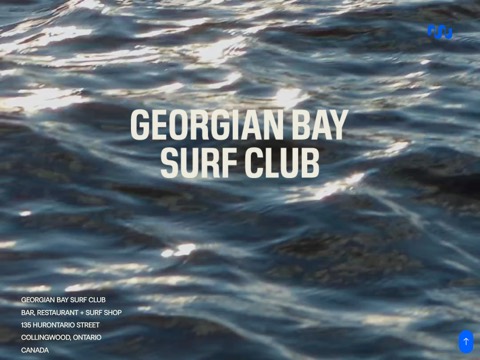 Screenshot of the Georgian Bay Surf Club homepage, georgianbaysurfclub.com, captured 2026-08-19, shown as the evidence for this review