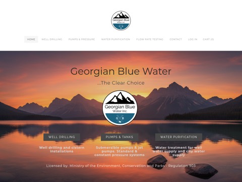 Screenshot of the Georgian Blue Water Inc. website