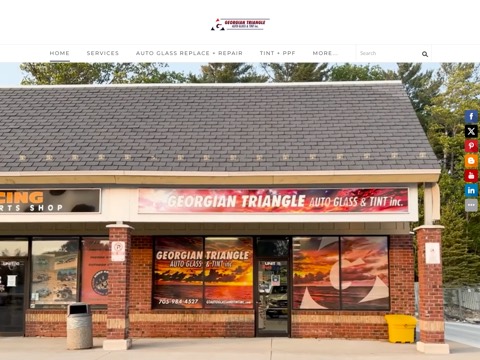 Screenshot of the Georgian Triangle Auto Glass and Tint Inc. website