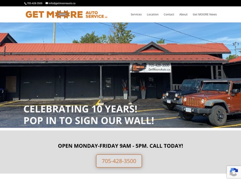 Screenshot of the Get Moore Auto Service Inc website