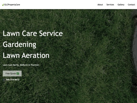 Screenshot of the GLC PROPERTY CARE homepage, glcpropertycare.com, captured 2026-08-19, shown as the evidence for this review