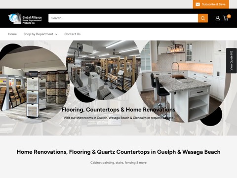 Screenshot of the Global Alliance Home Improvement Products Inc. website