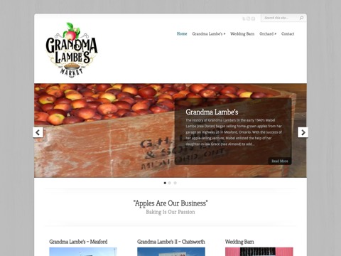 Screenshot of the Grandma Lambes website