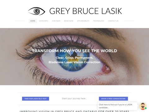 Screenshot of the Grey Bruce LASIK website