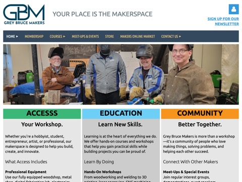 Screenshot of the Grey Bruce Makers website