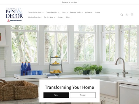 Screenshot of the Grey Bruce Paint & Decor website