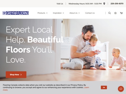 Screenshot of the Greyfair Flooring, Inc. website