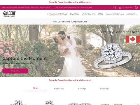 Screenshot of the Griffin Jewellery Designs - Georgian Mall website